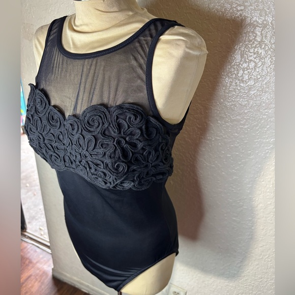 Black Sheer Floral unite! MIRACLESUIT Swimsuit - Picture 3 of 10